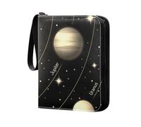Étui de rangement pour cartes de jeu, 50 pages avec 400 emplacements pour cartes de sport, cartes à collectionner, albums, système solaire avec le soleil, la terre, Mars, Mercure, Jupiter, Saturne