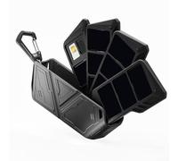 Étui de rangement pour cartes de jeu Nintendo Switch pour 12 cartes, fabriqué en matériau ABS avec coque transparente et support rotatif pour une manipulation facile (noir)