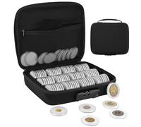 Étui de Rangement pour Collection de pièces, 100 Capsules Transparentes, Joints en Mousse Multi-Tailles, boîtier étanche verrouillable, pour Dime, Cent, Nickel, Quarter, Dollar en Argent, Demi-Dollar