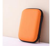 Étui de rangement pour disque dur, 6,3 cm, EVA avec fermeture éclair, sac de protection pour disque dur externe, SSD, câble USB, chargeur d'écouteurs, organisateur de voyage (orange)