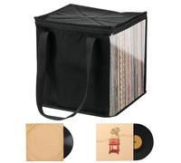 Étui de rangement pour disques vinyle, support pliable pour collection de musique, boîte de disques vinyle portable, organiseur d'armoire avec poignée, rangement de disques vinyle anti-poussière avec