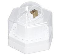 Étui de Rangement pour Forets à Ongles 24 Trous, 2 en 1, Présentoir de Forets, Boîte de Rangement pour Forets à Ongles, étui de Brosse de Nettoyage, étui Multifonctionnel pour