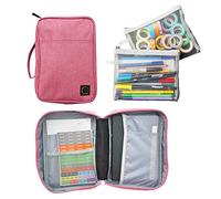 Étui de rangement pour fournitures de journal (rose, moyen) - Support de voyage personnalisé pour planificateur A5, stylos, fournitures de journal et accessoires (étui uniquement, fournitures non