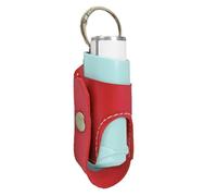 Étui de rangement pour inhalateur, support pour porte-clés pour inhalateur, support portable pour stockage d'inhalateurs en plein air - Outil de rangement en cuir PU pour camping, Rouge, Consulte la
