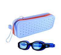 Étui de rangement pour lunettes de natation en silicone 19,5 x 7,5 x 5 cm, organiseur portable avec cordon, sac d'accessoires de sports nautiques, voyage de protection pour salle de sport, piscine