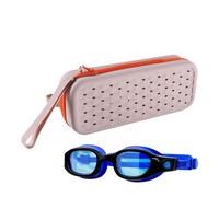 Étui de rangement pour lunettes de natation en silicone 19,5 x 7,5 x 5 cm, organiseur portable avec cordon, sac d'accessoires de sports nautiques, voyage de protection pour salle de sport, piscine