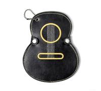 Étui de rangement pour médiators de guitare avec 17 compartiments individuels en similicuir PU léger pour les voyageurs fréquents (noir)