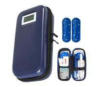 Étui de rangement pour médicaments réfrigérants : moniteur thermique intégré, sacs de transport avec isolation EVA de 21 x 10 x 6 cm, chambre froide intérieure doublée de papier d'aluminium,
