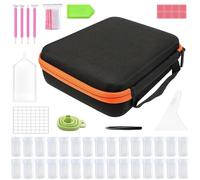 Étui de rangement pour peinture à strass - Petit organisateur de 10 g, boîte rigide en EVA, support antichoc pour strass avec fermeture éclair | Fournitures d'art pour bijoux, perles et accessoires de