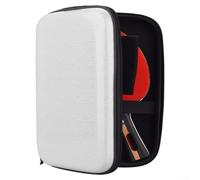 Étui de rangement pour raquette de tennis de table, en EVA rigide pour raquette de ping-pong, housse étanche pour 2 raquettes et balles, bleu, blanc, vert, jaune (blanc)