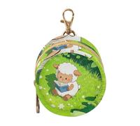 Étui de rangement pour tétine avec fermeture éclair et clip Motif agneau Blanc