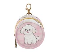 Étui de rangement pour tétine avec fermeture éclair et clip Motif chien blanc