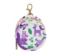 Étui de rangement pour tétine de bébé garçon Motif cerf, écureuil Violet/vert