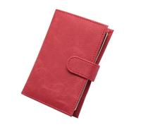 Étui de rangement pratique en polyuréthane pour passeport, cartes de crédit, documents pour voyageur, carnet de passeport mignon, Rouge, Beauté de masse