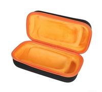 Étui de rangement rigide en EVA pour haut-parleur Pulse 6 avec bandoulière - Sac de voyage résistant aux chocs - Housse de transport portable - Noir - 30 x 16 x 12 cm (intérieur orange)