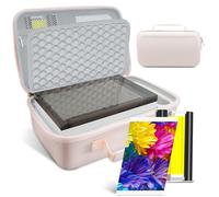 Étui de rangement rigide en EVA rose, 40 feuilles de papier photo et 1 cartouche d'encre couleur compatible avec imprimante photo M100/M200 10,2 x 15,2 cm, Value Combo