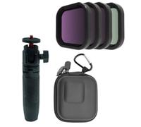 Étui de rangement rigide portable en polyuréthane pour GoPro, comprend un kit de filtres CPL et ND (ND8/ND16/ND32) avec un design compact organisé pour les voyages et une utilisation quotidienne, noir