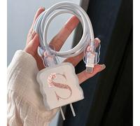 Étui de recharge 3-en-1, compatible avec les appareils Apple, design ondulé, prend en charge l'adaptateur de charge rapide 20W/30W, accessoires anti-rayures (A-Z) S,M,L,V,U,T,Z,Y,X,W,B,F,E,D,C,J,I,H,G