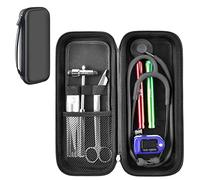 Étui de stéthoscope compatible avec la surveillance 3M Littmann Classic III/Lightweight II S.E/Cardiology IV/Stéthoscopes acoustiques en MDF, poche supplémentaire pour accessoires de médecin et infirmière (Noir)