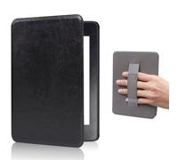 Étui de support pour Apple en matériau de couleur unie, étui de couverture mince et léger en PU pour Kindle Paperwhite avec fonction de réveil/veille automatique. Avec sangle de main, cadeau de printe