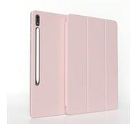 Étui de tablette de couleur unie rose compatible avec Samsung Galaxy Tab A11, étui de protection pour tablette à rabat triple, convient à Galaxy Tab S10 Lite, fonction de veille/réveil intelligente, p