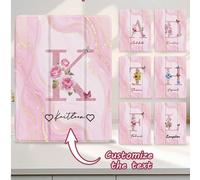 Étui de tablette personnalisé avec texte de nom, 26 motifs de fleurs de l'alphabet disponibles, compatible avec 10e génération, Air 11" (M2), Tab A9 Plus 10,95", Tab A7 Lite 8,7", housse de tablette p