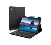 Accezz Étui de tablette portefeuille Bluetooth Clavier pour Apple iPad 11 (2025) 11 pouces A16 / iPad 10 (2022) 10.9 pouces - AZERTY / FR - Noir
