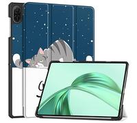 Étui de tablette pour Honor Pad X8a 11" 2024, coque avec support à trois volets, mise en veille/réveil automatique, dos en cuir synthétique souple, coque de protection fine et légère, nuit