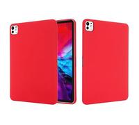 Étui de tablette pour iPad Pro 11" M4 2024 - Coque en silicone liquide souple et flexible - Coque de protection fine antichoc - Rouge