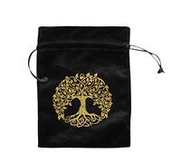 Étui de tarot - 13 x 18 cm avec cordon de serrage, sac de rangement en velours | Adorable petite pochette en velours violet/noir avec cordon de serrage, pochette de tarot pour cartes de tarot, runes,