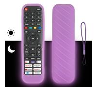 Étui de télécommande en silicone compatible avec Hisense EN2G30H EN2D30H EN2J30H EN2N30H EN2N30H EN2A30 EN2P30H TV Étui de protection résistant aux chocs avec un cordon (violet fluorescent)