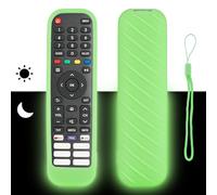Étui de télécommande en silicone compatible avec Hisense EN2G30H EN2D30H EN2J30H EN2N30H EN2N30H EN2A30 EN2P30H Étui de protection résistant aux chocs avec cordon (vert fluorescent)
