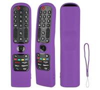 Étui de télécommande en silicone compatible avec LG MR21GA MR21N MR21GC MR22GA MR22GN MR23GA MR23GN MR24GA MR24GN TV Étui de protection résistant aux chocs avec un cordon (violet)