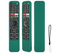 Étui de télécommande en silicone compatible avec Sony RMF-TX500E RMF-TX520U RMF-TX600E RMF-TX500U RMF-TX520E RMF-TX621E TV Télécommande vocale Couverture de protection antichoc avec cordon (vert)