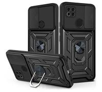 Étui de téléphone à armure magnétique avec support à anneau Le noir Redmi 9C/POCO C3/10A