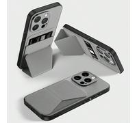 Étui de téléphone à fente pour carte de mode gris antichoc, compatible avec Xiaomi 16e, 16 Pro Max ; Étui de téléphone avec fente pour carte, compatible avec Xiaomi 15 Pro Max/13/14 Pro Max/13 Pro Max