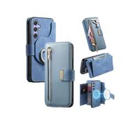 Étui De Téléphone À Fermeture Éclair Avec Anneau Magsafe Compatible Avec Samsung Galaxy A54 5G Mw-06 (Bleu) : Pour Samsung Galaxy A54 5G