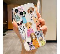 Étui de téléphone à la mode antichoc pour chien, motif de chiot transparent et antidérapant, compatible avec iPhone 16/11/16pro/16plus/16promax/16e/15Promax/13/14/12/XS/XR/7G/8P, Galaxy S25/S25PLUS/S2