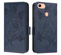 Étui de téléphone à rabat pour OPPO F17/A73 2020 4G, étui portefeuille, étui de téléphone fin en cuir PU, étui de protection antichoc avec porte-cartes et dragonne (bleu)