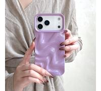 Étui de téléphone à vagues asymétriques minimaliste, mode nouvelle vague 3D violette, compatible avec iPhone 17 Pro Max/17 Pro/17/16 Pro Max/16/16 Pro/16 Plus/15/15 Pro Max/15 Pro/15 Plus/11/12/13/14 