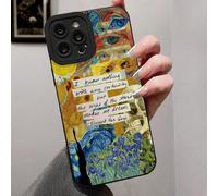 Étui de téléphone anti-choc avec peinture à éclabousser Van Gogh à bord droit et poreux compatible avec iPhone P14 Pro Max, P13, P11, P12, XR, iPhone 7/8, GES2, XS, iPhone P15, Samsung A03s, A03 Core,