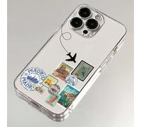 Étui de téléphone anti-chute peint avec motif avion, perforé, transparent, minimaliste, mode créative, compatible avec Ip 17/Ip 17pro/Ip 17promax/ IP16/11/16pro/16plus/16promax/16e/15Promax/13/14/12/X