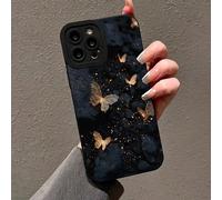 Étui de téléphone anti-chute peint avec papillon lumineux à bord perforé de précision, compatible avec P14 Pro Max, P13, P11, P12, XR, 7/8, P15, P16, P16 Pro, Galaxy S24, A03s, A04, A12, A13, A14, A21