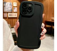 Étui de téléphone antichoc à vague asymétrique de couleur unie avec bord ondulé anti-chute, compatible avec Apple XR, 11, 12, 13, 14, 15, 16, 16 Plus, 13 Pro Max, 11 Pro, XR, XS, 12 Pro Max, 14 Plus, 
