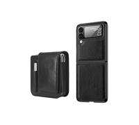 Étui De Téléphone Antichoc Compatible Samsung Galaxy Z Flip4, Série Retro Thinking, Avec Pochette (Noir) : Pour Samsung Galaxy Z Flip4