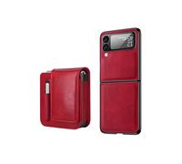 Étui De Téléphone Antichoc Compatible Samsung Galaxy Z Flip4, Série Retro Thinking, Avec Pochette (Rouge) : Pour Samsung Galaxy Z Flip4