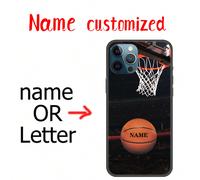 Étui de téléphone antichoc en TPU doux avec motif de basket-ball, personnalisable. Cadeau créatif, élégant, coloré, vintage, mignon, sobre, amusant, personnalisé, unique, idéal pour lui, idéal pour el