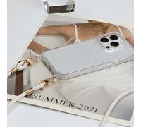 Étui de téléphone avec chaîne de perles style lanière blanche compatible avec l' 15 Pro Max, version internationale, pas la version domestique printemps 7/8,8,iPhoneX,iPhone SE2,iPhone 7/8/SE2,IPhone 