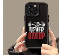 Étui de téléphone avec slogan de fitness, peinture texturée anti-choc et anti-rayures compatible avec iPhone 16 Pro Max, iPhone 15 Pro Max, iPhone P13, iPhone P14, iPhone P11, iPhone P12, iPhone XS/XR