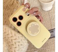 Étui de téléphone avec support miroir floral GUCADI, compatible avec Apple 17, 15 Soft Case, adapté pour 16 Pro Max, 12, 13, de haute qualité, style printemps fille, créatif, géométrique, art, minimal